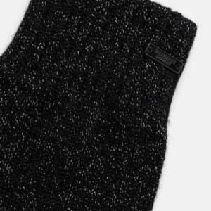 Armani Exchange guanti in filato lurex nero